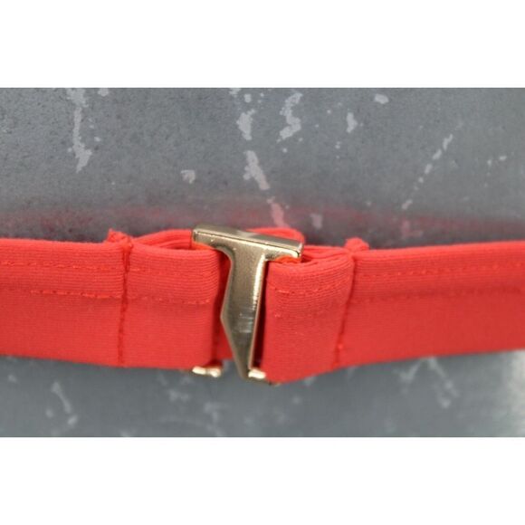 Michael Kors Ruffled Bikini Top Sangria Orange SIZE M - Picture 6 of 10